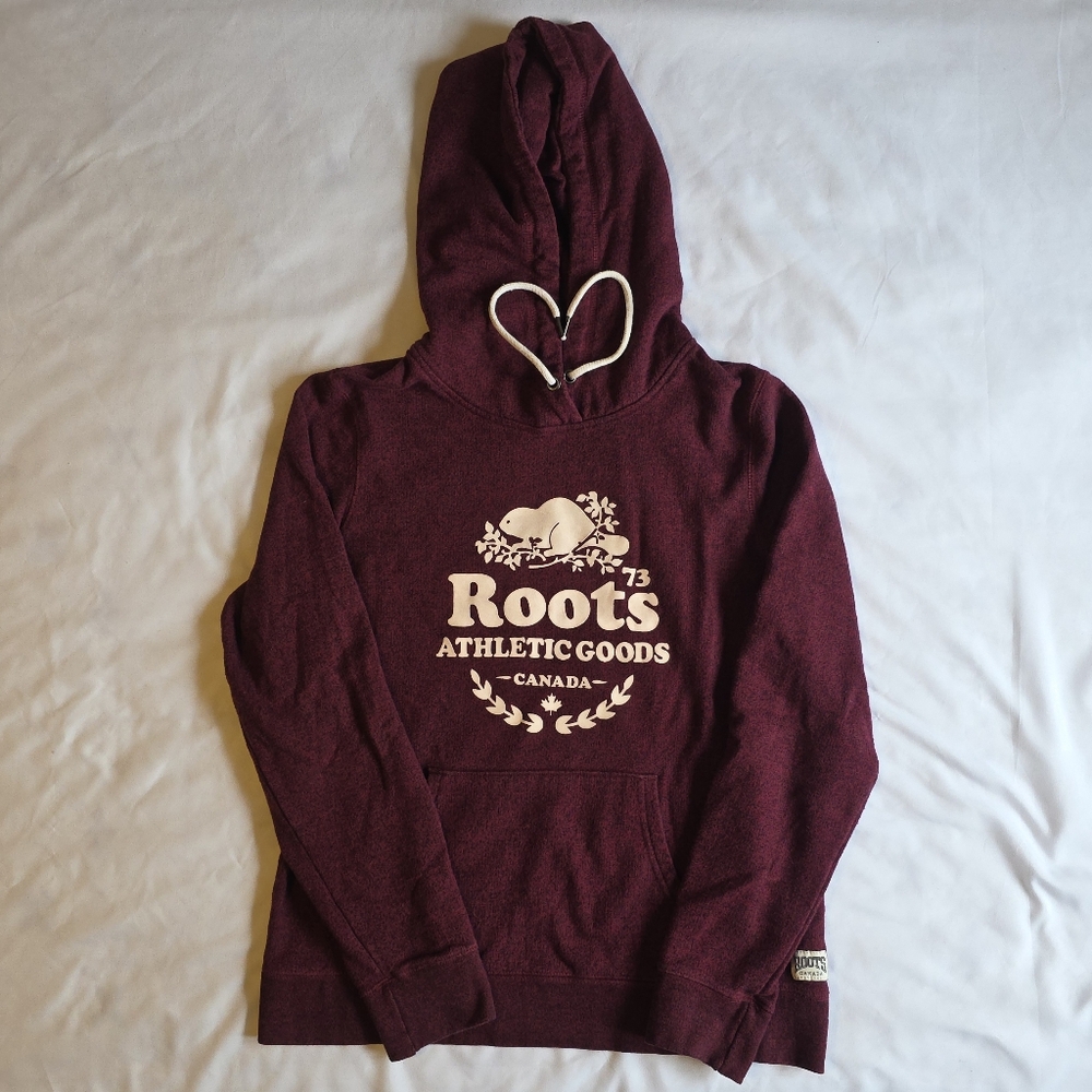 Roots Burgundy And Black Hoodie Sweater